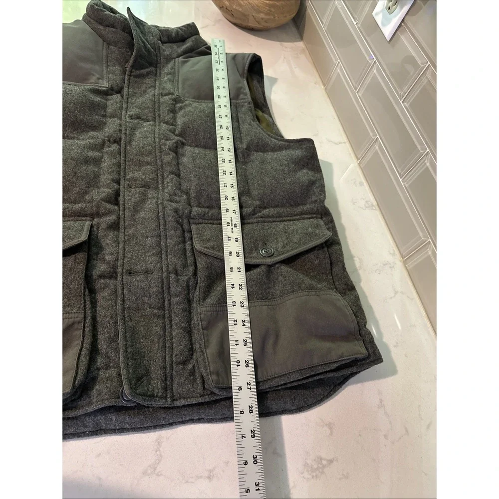 Eddie Bauer Vintage Mens YUKON Model Wool Goose Down Gray Vest Jacket Quilted XL